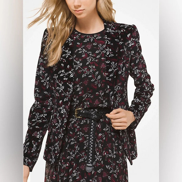 Michael Kors botanical velvet blazer, size 4 - Picture 2 of 11